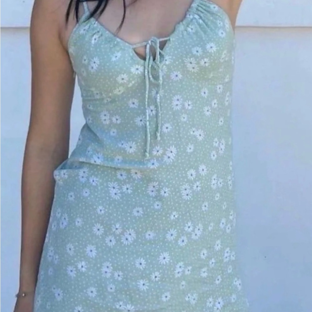 La Hearts Sage Green Daisy Slip Dress